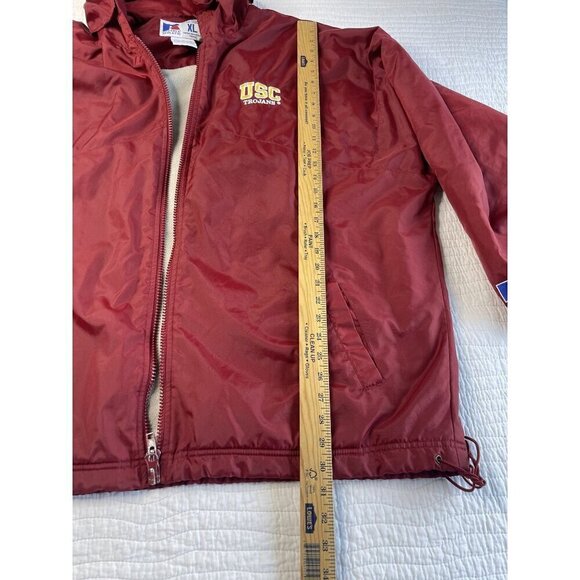 VTG Russell Athletic USC Trojans Full Zip Hooded Casual Jacket SZ XL Water Resis - Picture 9 of 16